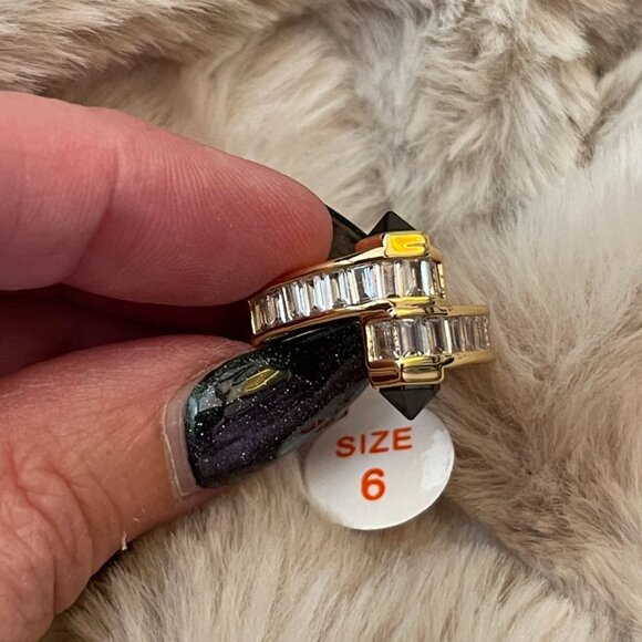 Bomb Party Be Untamed Black Onyx Ring Size 6 - Picture 2 of 3